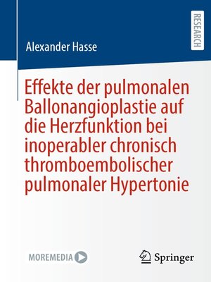 cover image of Effekte der pulmonalen Ballonangioplastie auf die Herzfunktion bei inoperabler chronisch thromboembolischer pulmonaler Hypertonie